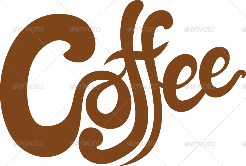 Stylized Coffee Text Graphic PNG