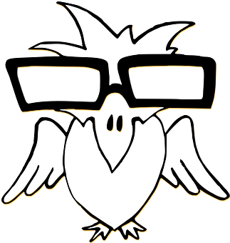 Stylized Cool Bird Graphic PNG