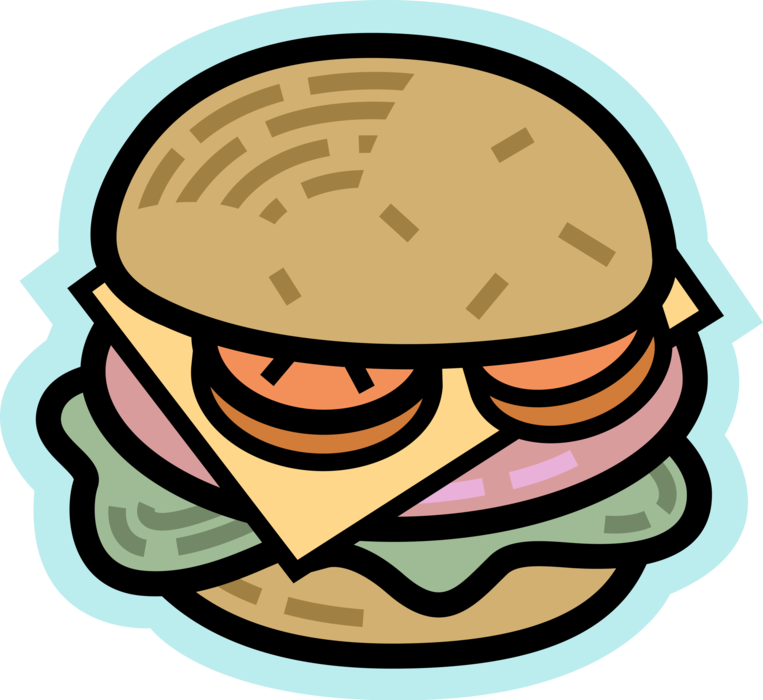 Stylized Cool Hamburger Character PNG