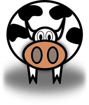 Stylized Cow Illustration PNG