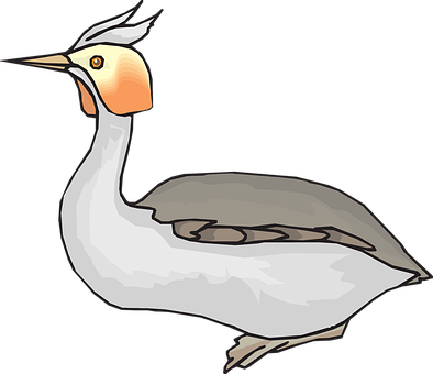 Stylized Crested Bird Illustration PNG