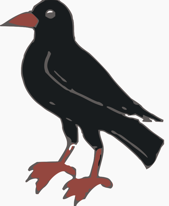 Stylized Crow Illustration PNG