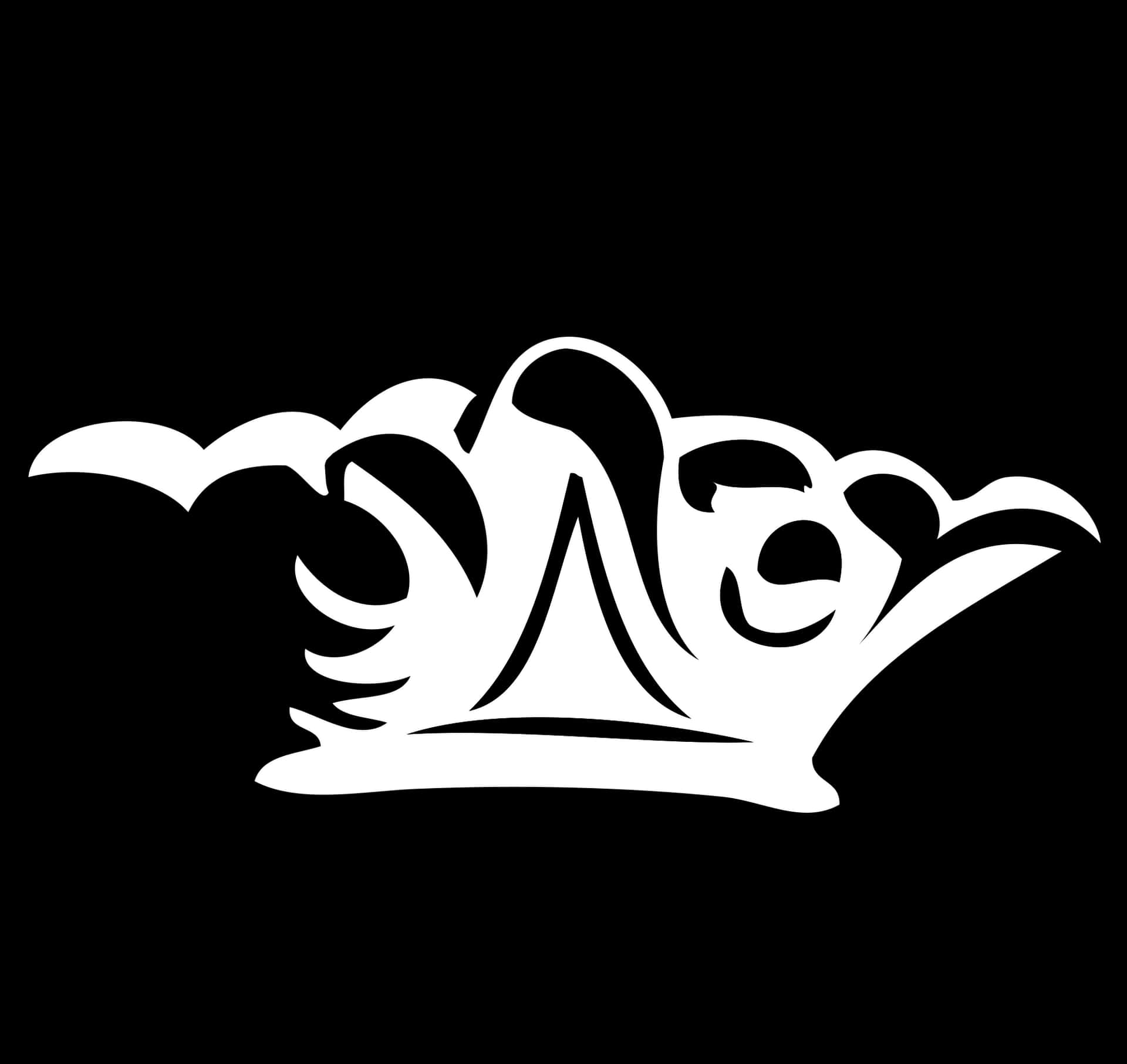 Stylized Crown Graphic Blackand White PNG