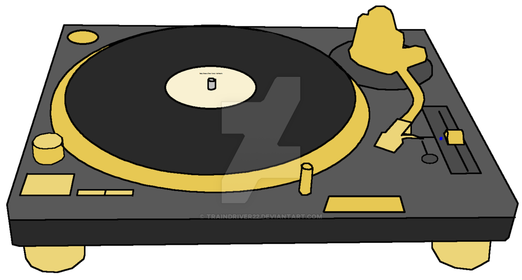 Stylized D J Turntable Illustration PNG