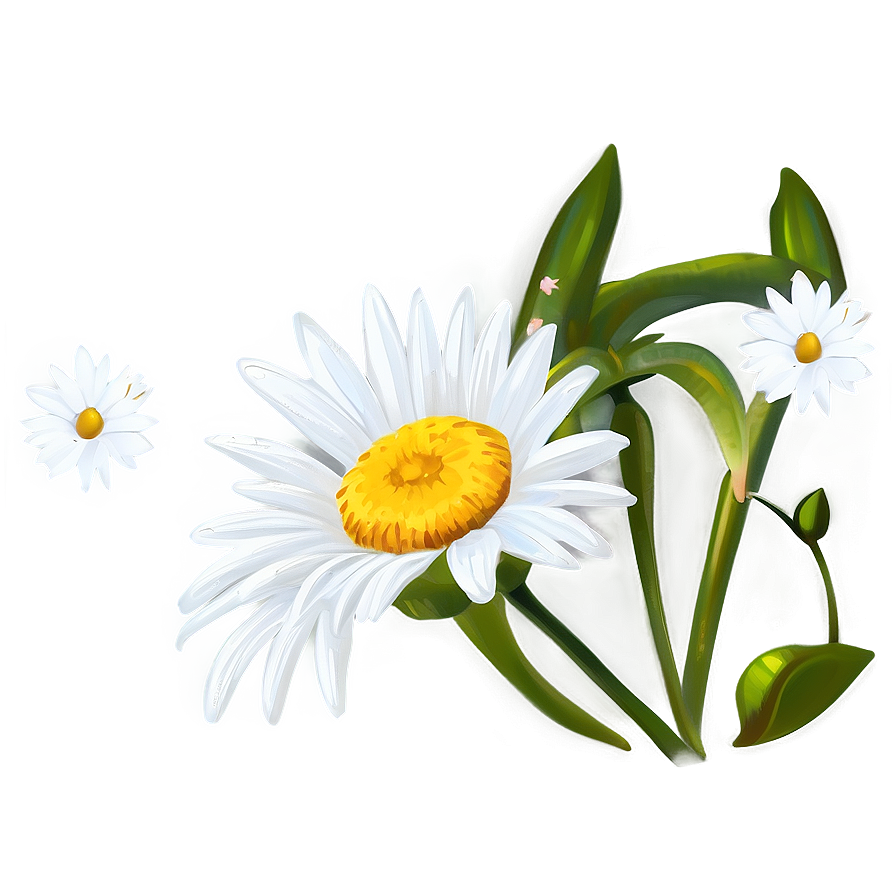 Stylized Daisies Drawing Png Bst PNG