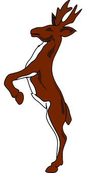 Stylized Dancing Deer Illustration PNG