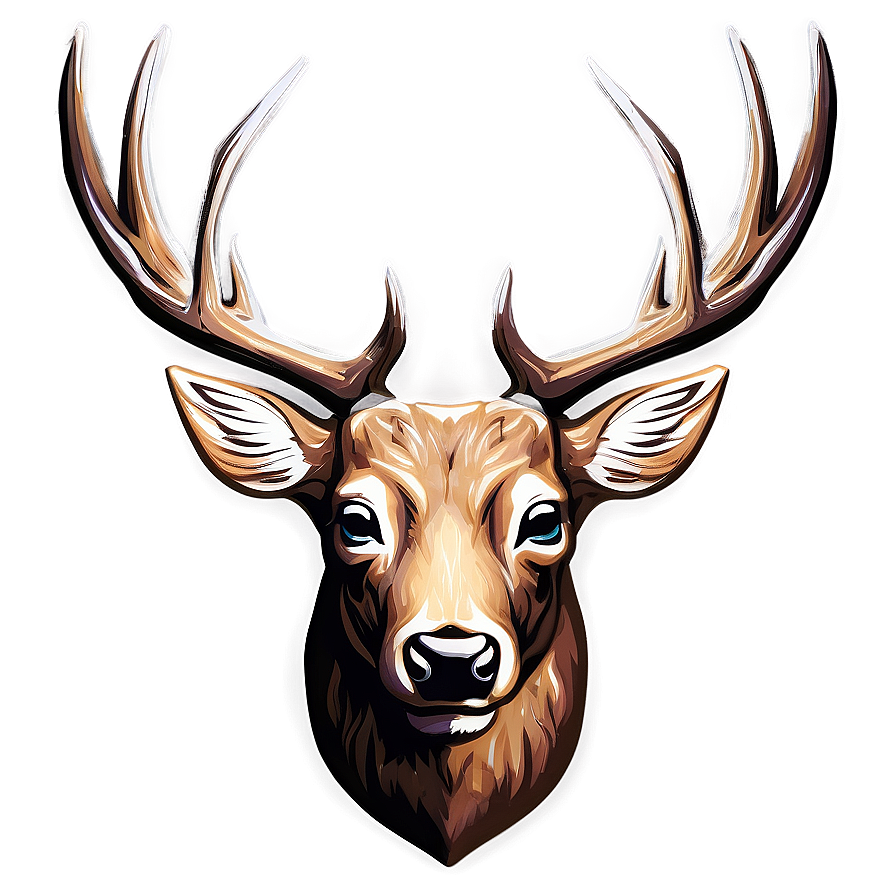 Stylized Deer Head Icon Png 06212024 PNG