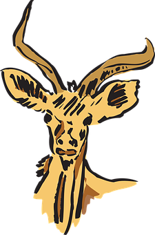 Stylized Deer Head Illustration PNG