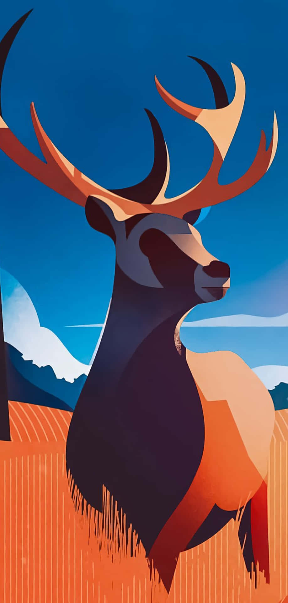 Stylized Deer Illustration Wallpaper