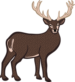 Stylized Deer Illustration PNG