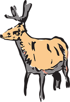 Stylized Deer Illustration PNG