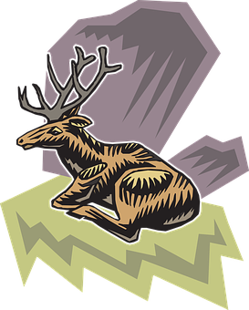 Stylized Deer Illustration PNG