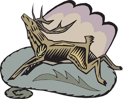 Stylized Deer Illustration PNG
