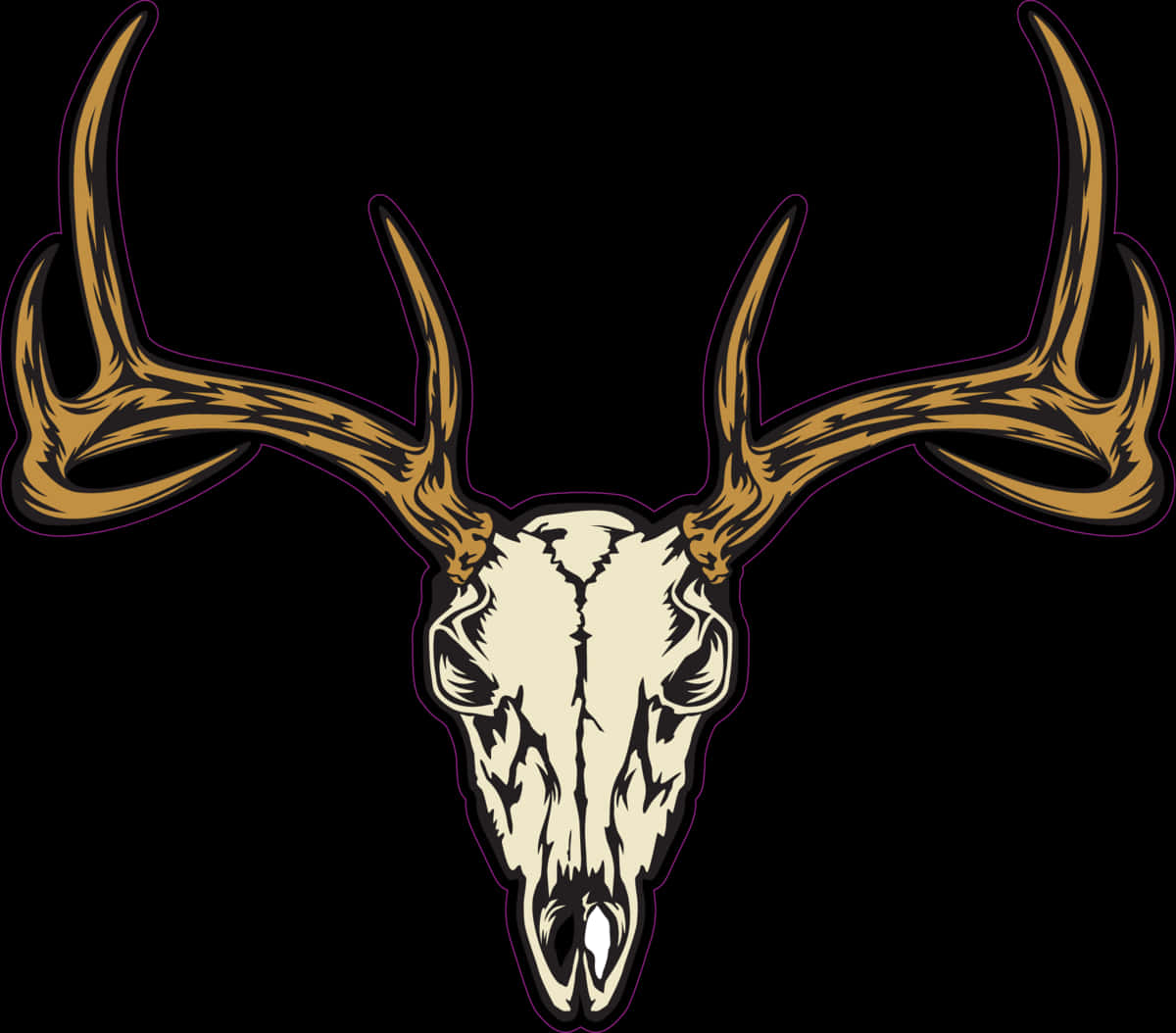 Stylized Deer Skullwith Antlers PNG