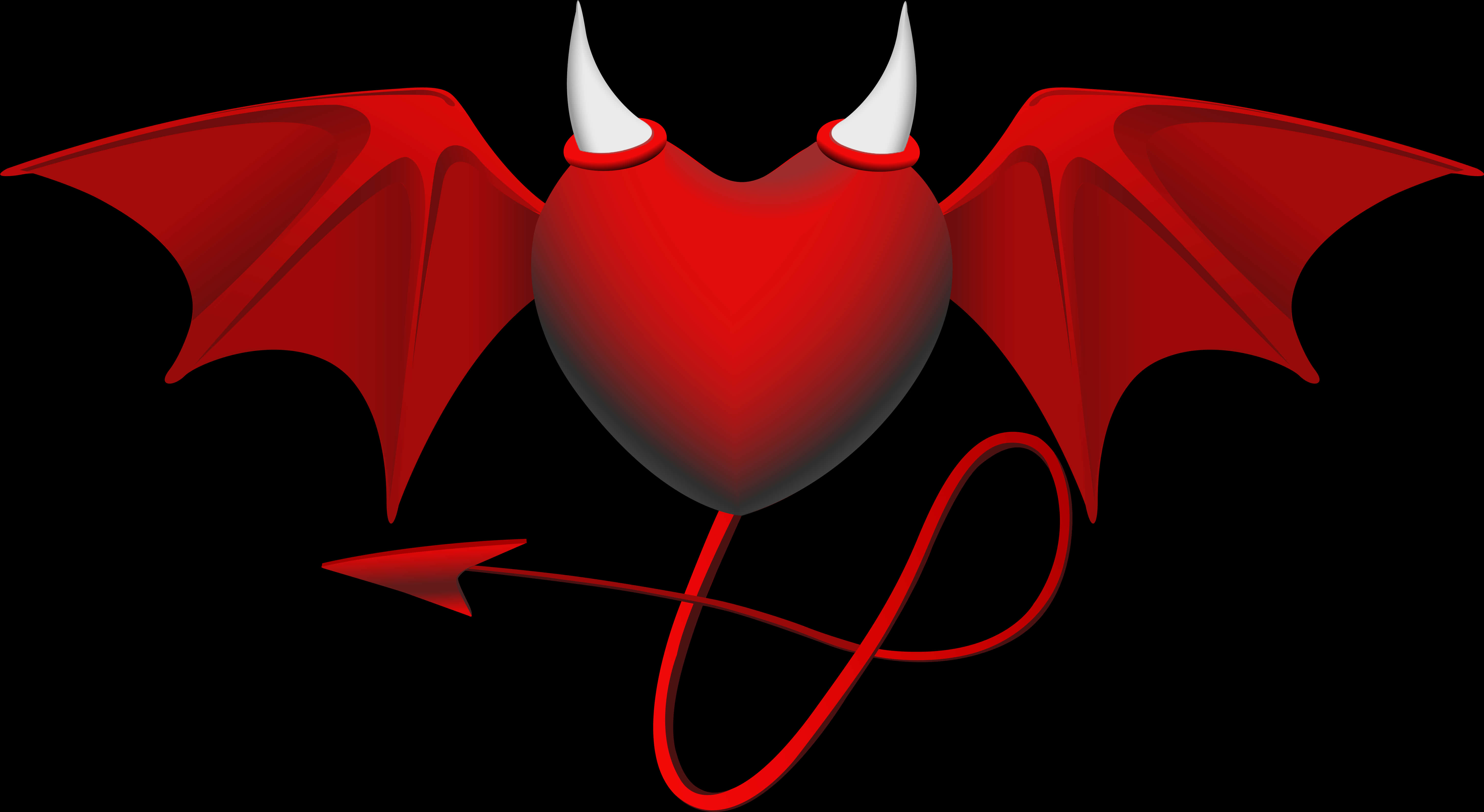Stylized Devil Heart Illustration PNG