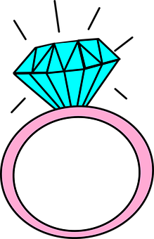 Stylized Diamond Ring Illustration PNG