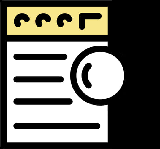 Stylized Document Search Icon PNG