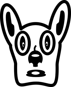 Stylized Dog Face Graphic PNG