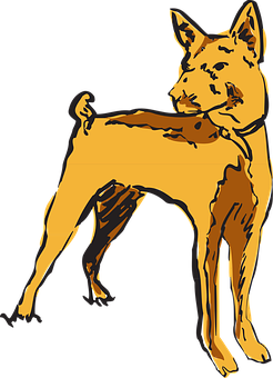 Stylized Dog Illustration PNG