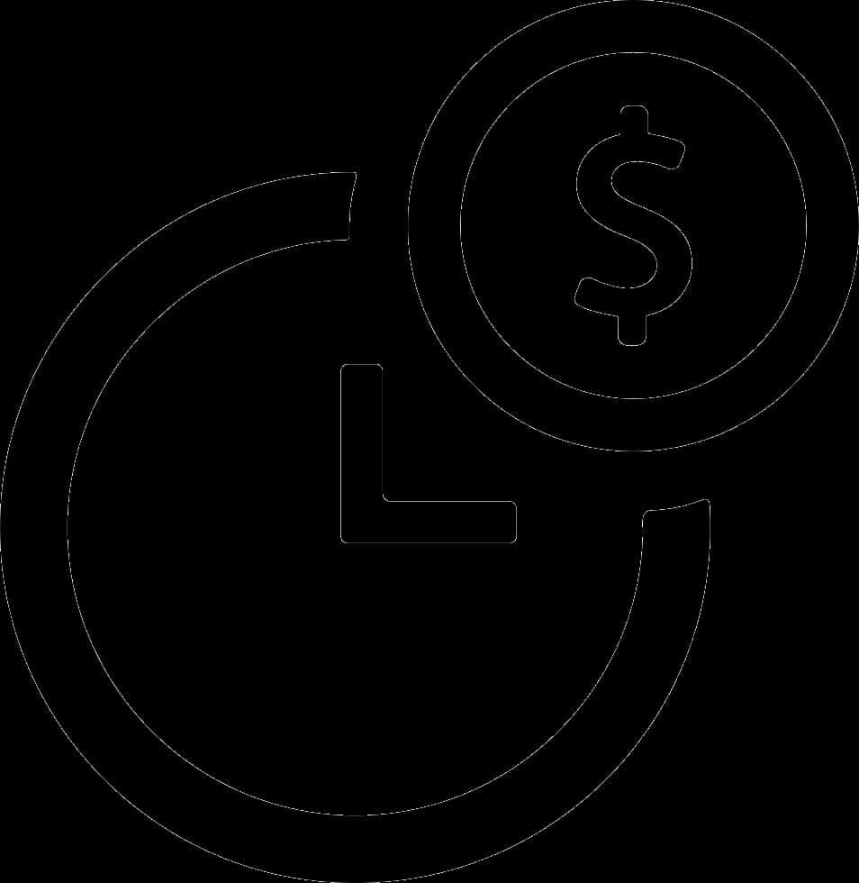 Stylized Dollar Sign Outline PNG