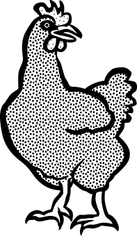 Stylized Dot Pattern Chicken Illustration PNG