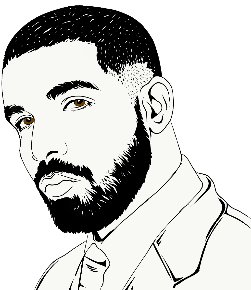 Stylized Drake Portrait PNG