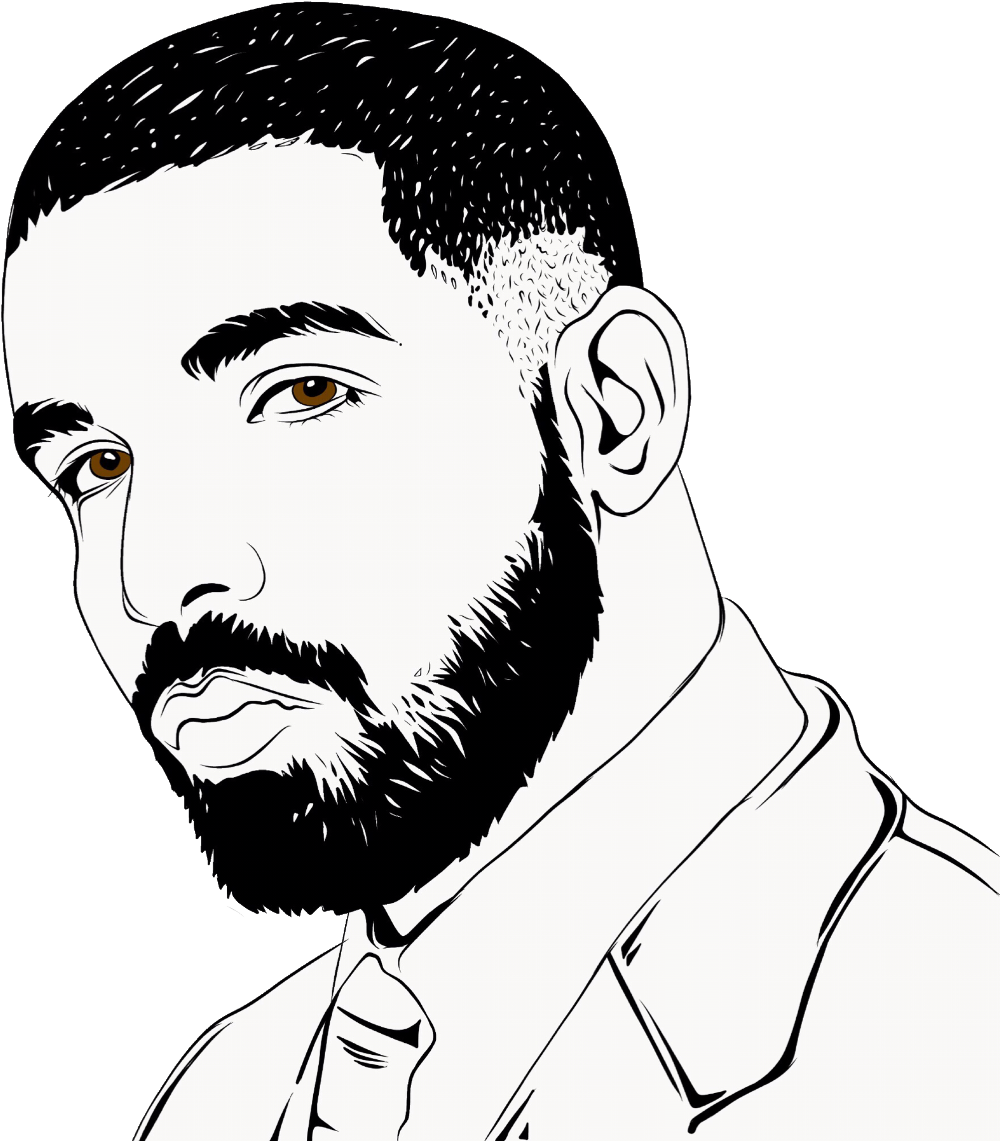 Stylized Drake Portrait PNG