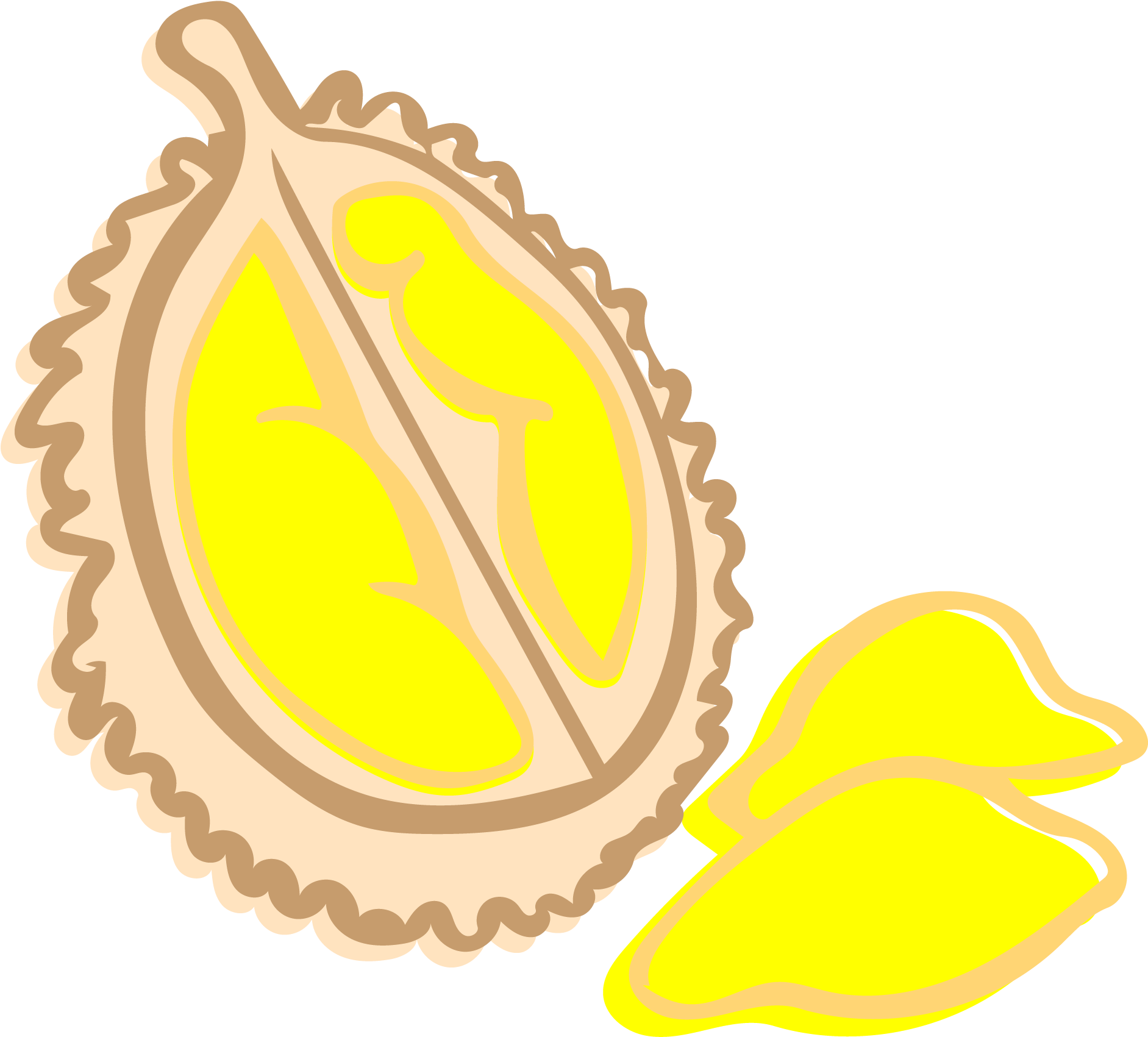 Stylized Durian Fruit Illustration PNG
