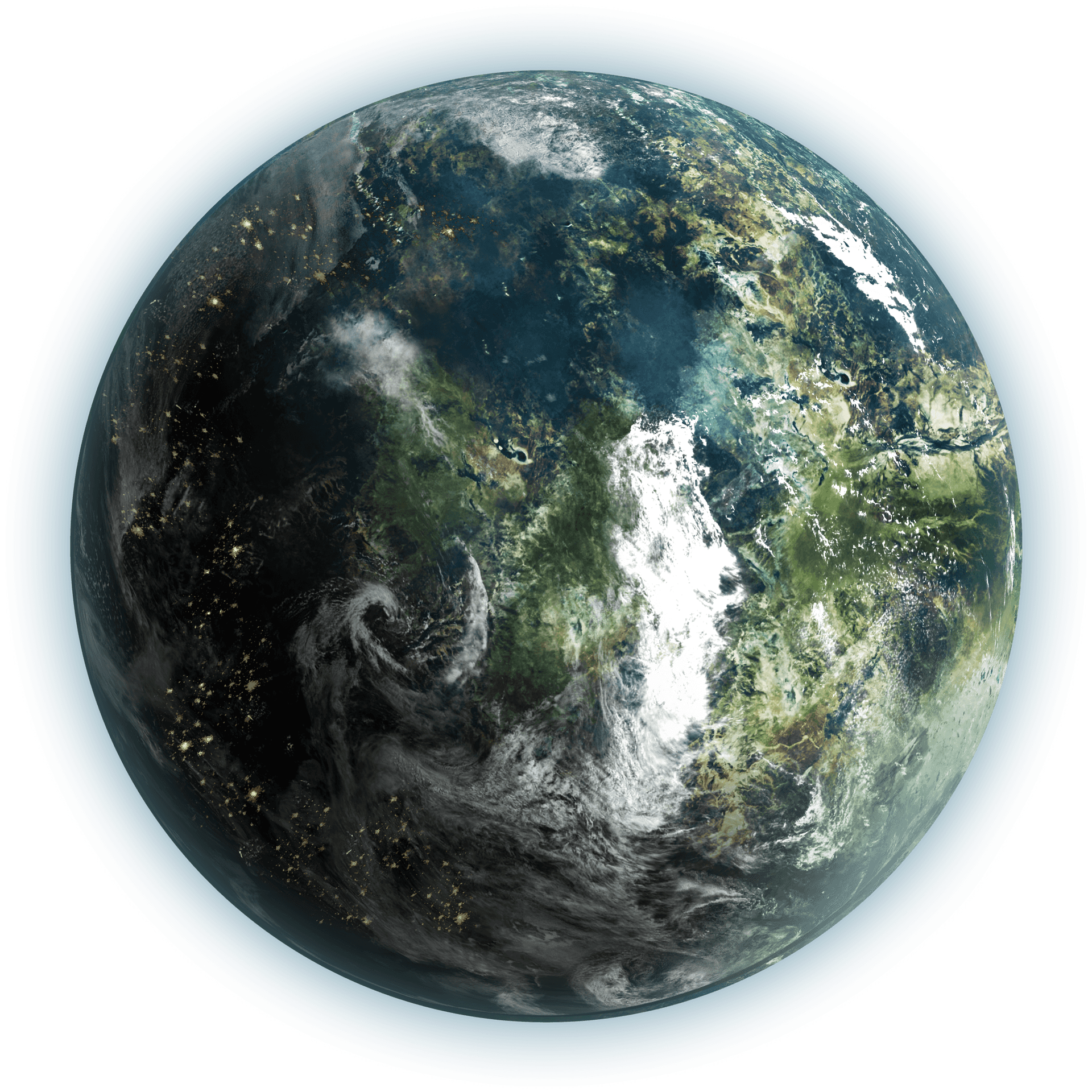 Stylized Earth Rendering PNG