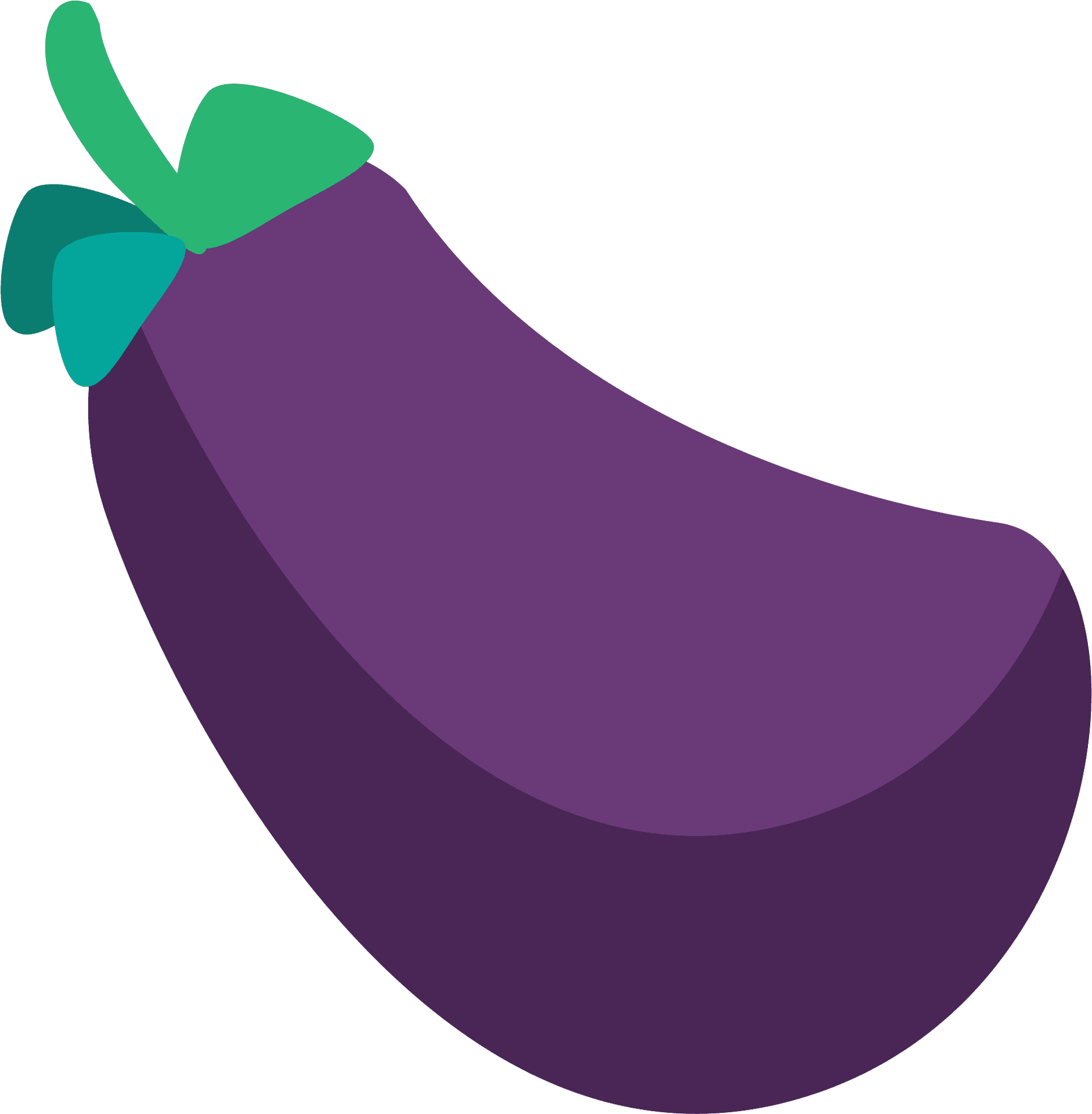 Stylized Eggplant Graphic PNG