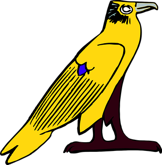 Stylized Egyptian Ba Bird Illustration PNG
