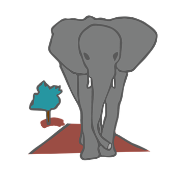 Stylized Elephant Graphic PNG