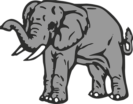Stylized Elephant Graphic PNG
