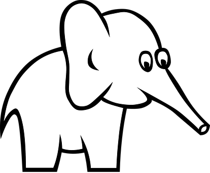 Stylized Elephant Graphic PNG