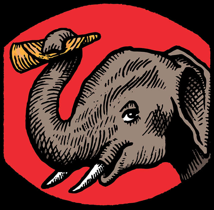 Stylized Elephant Illustration PNG