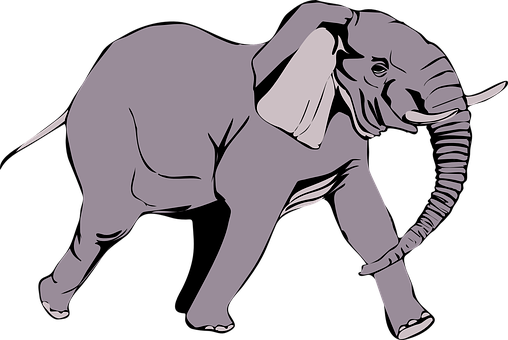 Stylized Elephant Illustration PNG