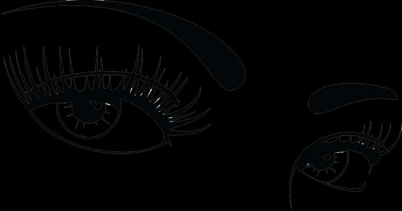Stylized Eye Lashes Graphic PNG