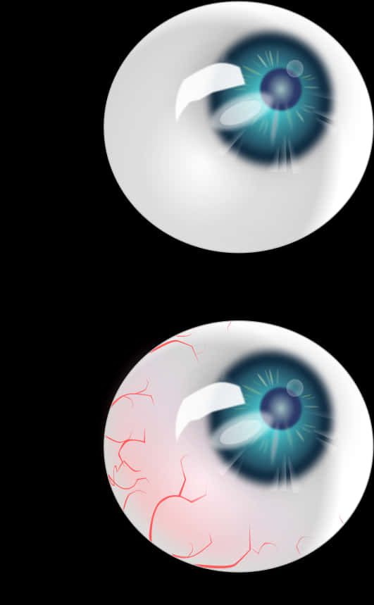 Stylized Eyeballs Illustration PNG