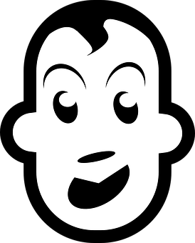 Stylized Face Blackand White PNG