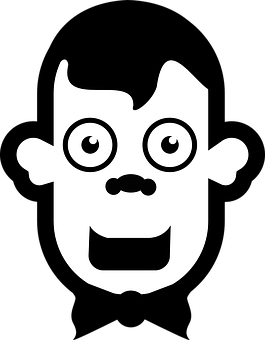 Stylized Face Blackand White Graphic PNG