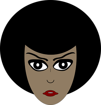 Stylized Female Face Graphic PNG