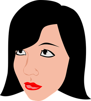 Stylized Female Face Vector PNG