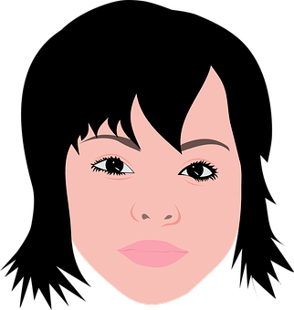 Stylized Female Face Vector PNG