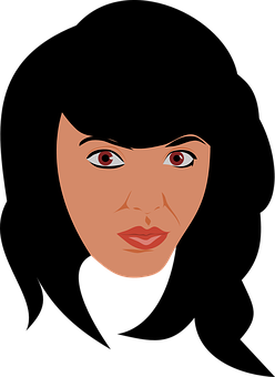 Stylized Female Face Vector Illustration PNG
