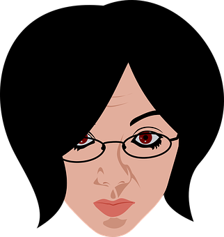 Stylized Female Face Vector PNG