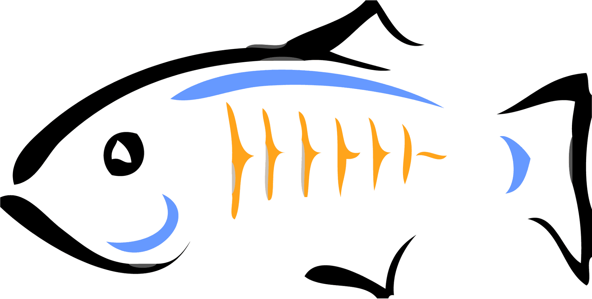 Stylized Fish Logo Transparent Background PNG