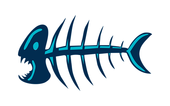 Stylized Fish Skeleton Graphic PNG