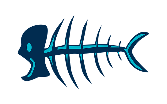 Stylized Fish Skeleton Graphic PNG