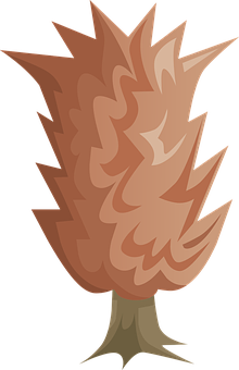 Stylized Flame Tree Illustration PNG