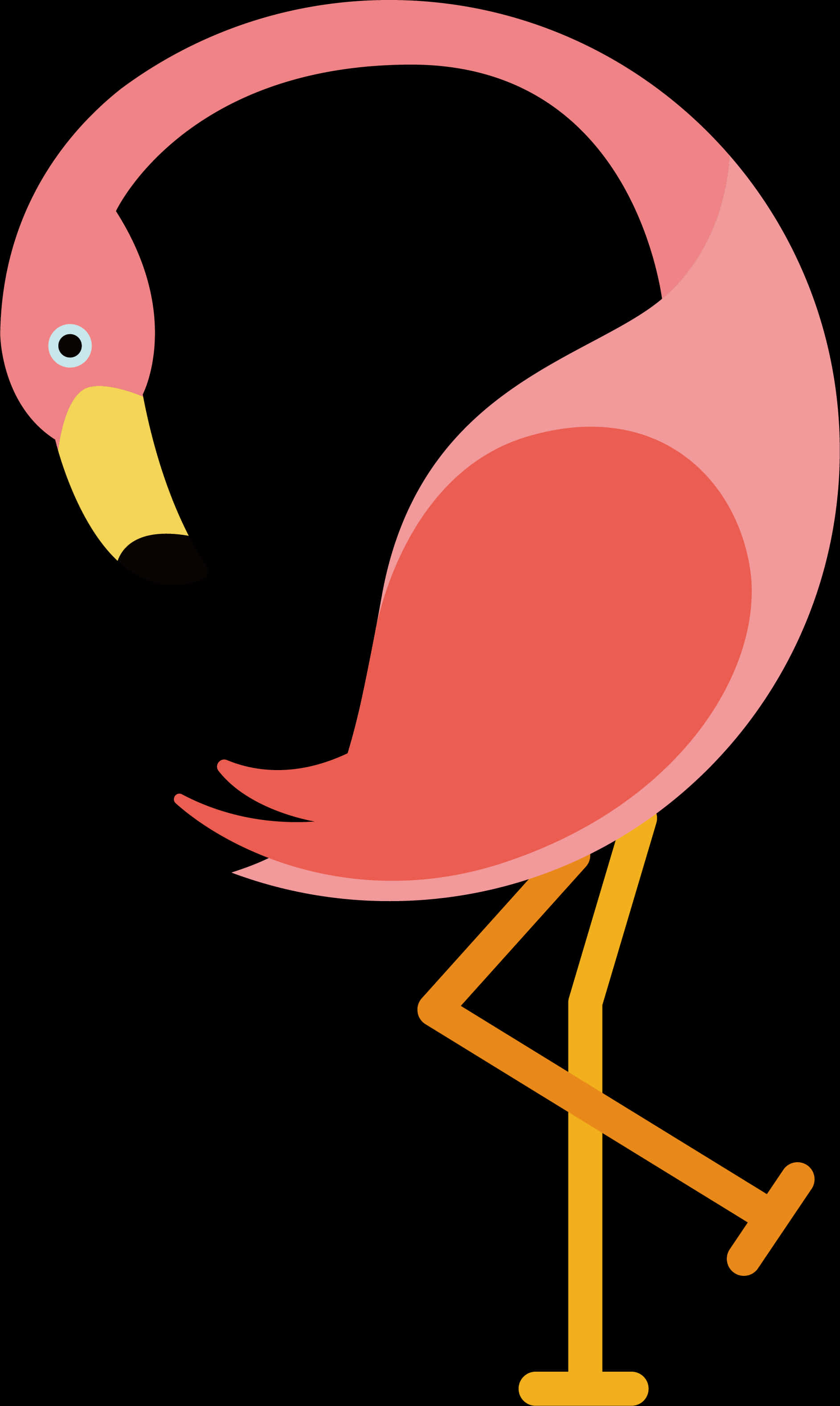 Stylized Flamingo Graphic PNG